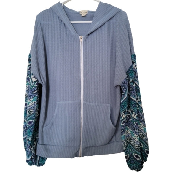 Baea classy sweatshirt hoody with big ballon crepe sleeve , thermal hoodie - Picture 2 of 8